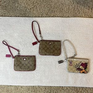 Set of 3 COACH wristlets
